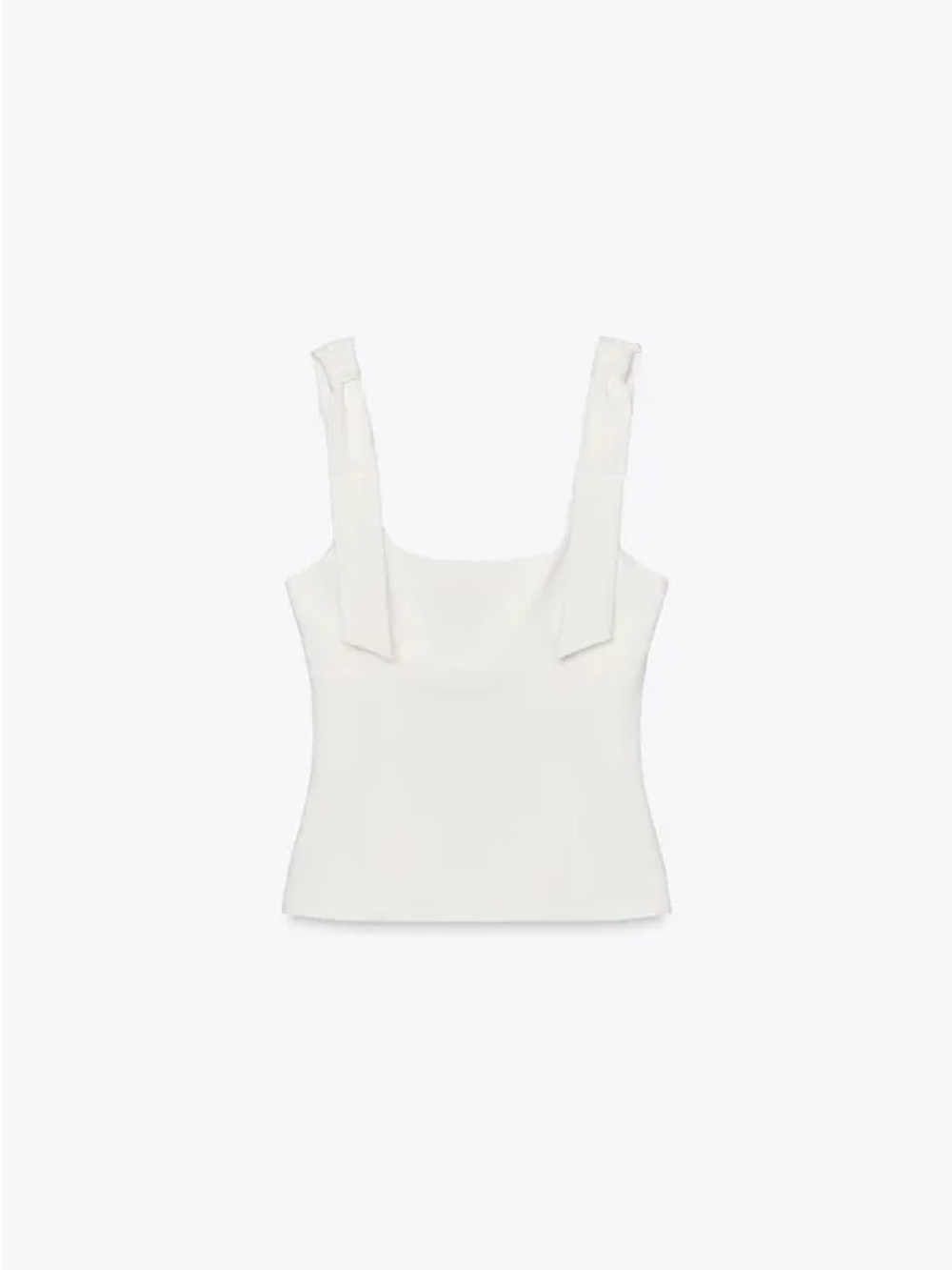 Zara NWT White Bow Tie Strap Tank Top Sz Large Viral